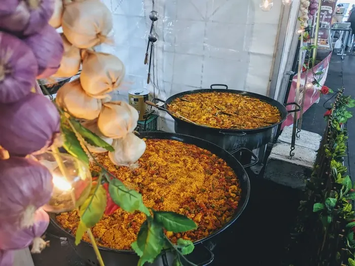 Finished paella, close up