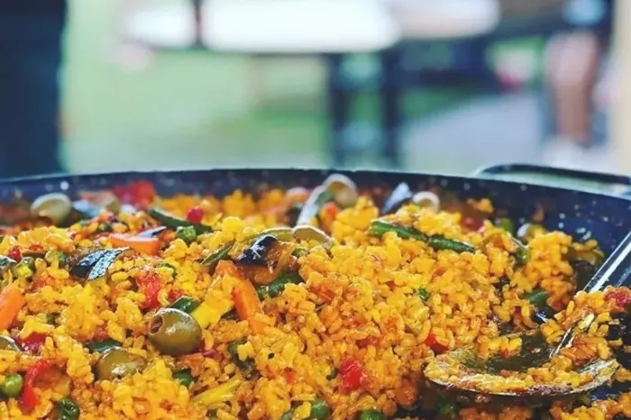 Vegetariana paella, vegan